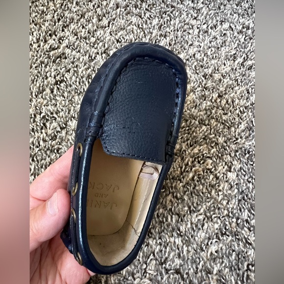 Janie And Jack Leather Driving Shoe Connor Navy Baby/Toddler Size 4 - Picture 13 of 15